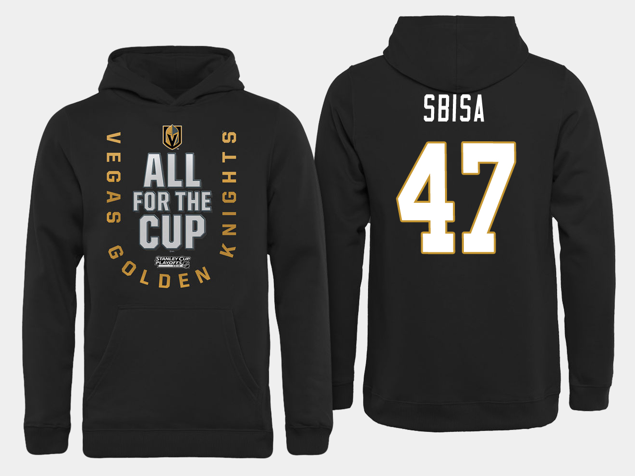 Men NHL Vegas Golden Knights #47 Sbisa All for the Cup hoodie->more nhl jerseys->NHL Jersey